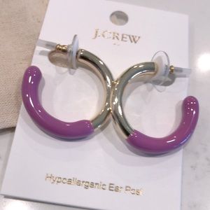 “J.CREW” Enamel Hoop Earrings NWT!STOCKING STUFFERS!!!